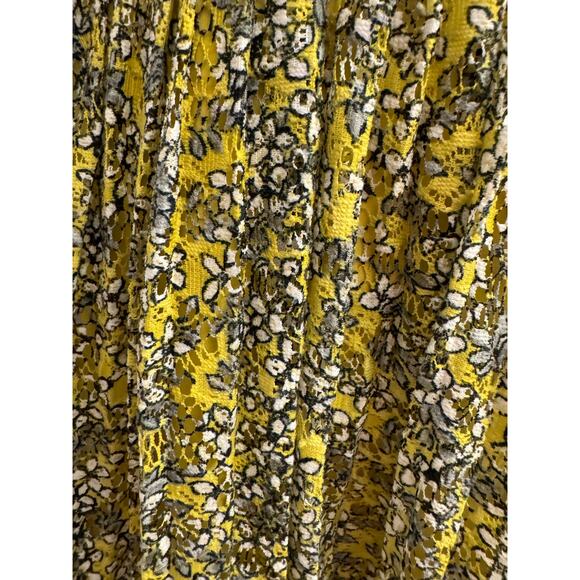 Who What Wear Yellow Ditzy Floral Flowy Midi Skirt 12 - Picture 4 of 4